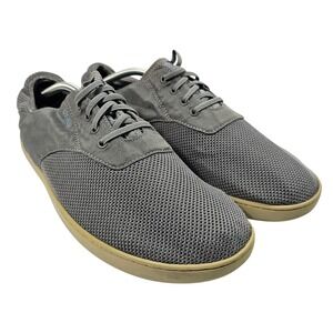 Olukai Nohea Moku Gray Sharkskin No Tie Boat Shoes Men's Size 12 Barefoot Loafer